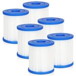 Future Way 6-Pack Type I Pool Filter Cartridge Replacement for Summer Waves 330 GPH Filter Pump for Above Ground Pools, Replace Type I