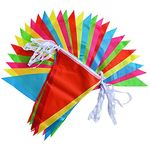 Bunting Banners Multicolor Nylon Fabric Triangle Flags Outdoor Garden Banner for Wedding Birthday Party Garden Brand Opening Home Festival Decorations (40 Meters 80 Flags)