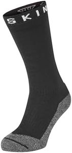 Sealskinz Unisex Wasserdichte Soft Touch Socken – Mittellang, für warme Temperaturen geeignet, Schwarz/Grau/Weiß, L