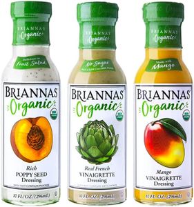 BRIANNAS Organic Variety 3 Pack: Organic Mango Vinaigrette, Organic Real French Vinaigrette, & Organic Rich Poppy Seed Salad Dressing 10 Fl Oz (3 Pack)