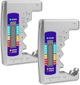 UMLIFE 2PACK BT-886 Battery Tester Checker BatteryTester for Battery C D 9V AA AAA 1.5V -Silver