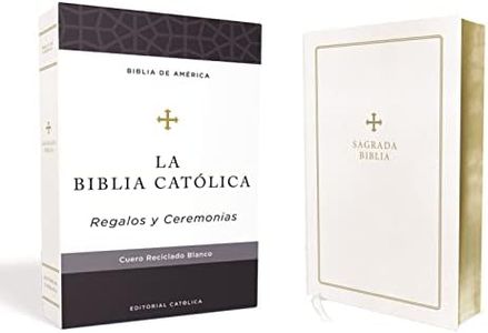Biblia Católica, Regalos y Ceremonias, Piel reciclada, Blanco, Comfort Print: Regalos y Ceremonias, Cuero Reciclado Blanco, Comfort Print (Biblia De America)
