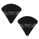 Makeup Powder Puffs Velvet Soft Triangle Powder Puff Pressed Setting Powder Foundation Puffs for body Face Make up Dry Wet Cosmetics Reusable 2 Count Black Puffs