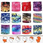 12Pcs Bandana for Men Women Outdoor Sports Headbands Headwear Neck Gaiter Head Face Mask Balaclava Magic Head Wrap Seamless Wrap Multifunctional Head Scarf