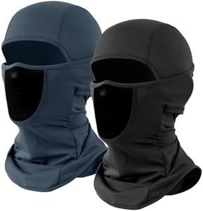 WTACTFUL Balaclava Face Mask Men, Ski Mask for Men Women Summer Breathable Windproof Lightweight for Cycling Motorcycle Skiing Snowboarding Winter Hot Weather 2 Pack Black Blue