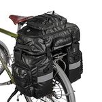 Huntvp Bike Bag Bike Pannier Bag 3 in 1 Rack Saddle Bag Backpack Rear Seat Bag Shoulder Bag Laptop Pannier Cargo Rack Bicycle Bag with Rain Cover