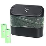 Einesin Car Trash Can, Mini Car Organizer Bin with Lid and 40pcs Trash Bag, Small Garbage Can for Storage and Organization Car Accessories, Capacity 1.4L (Black)