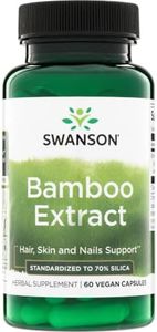 Swanson Bamboo Extract - Natural Hair, Skin and Nails Supplement - 70% Silica Content Supporting Collagen Formation & Bone Growth - (60 Veggie Capsules, 300mg Each)