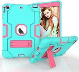 Jaorty Case for iPad Mini 1/2/3 Retina Case,for iPad Mini 2/Mini 3 Case,3 in 1 Hybrid [Soft&Hard] Heavy Duty Rugged Stand Shockproof Anti-Slip Anti-Scratch Protective Cases,Green/Rosered