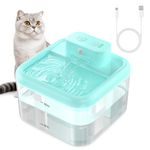 Cat Water Fountain Battery Operated, 68oz/2.0L Wireless Cat Fountain for Drinking, Cordless Pet Water Fountain for Cats Indoor Drinking Dispenser with Quiet, Motion Sensor, 3 Work Modes (Blue, 2200ml)