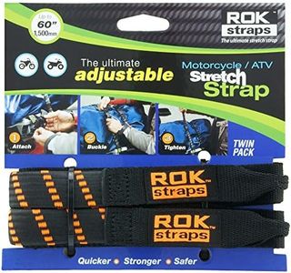 ROK Straps ROK-10031 Black/Orange 18" - 60" Motorcycle/ATV Adjustable Stretch Strap