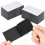 WINKIO 20PCS Double Sided Sticky Pads, 50mmx100mm Strong Adhesive Strips，Extra Sticky Hook and Loop Tapes,Super Strong Heavy Duty Adhesive Pads for Mounting, Hanging or Organizing Items(Black)