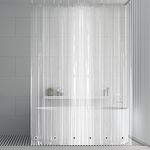 Opopark Bathroom Shower Curtain, 180 x 200cm/71'' x 78'' PEVA Transparent Bath Curtain with 5 Magnets and 12 Hooks, Anti Mould Waterproof Shower Curtain Liner for Bath Tub Shower Stall