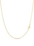 KEZEF 18ct Gold Plated 925 Sterling Silver Box Chain Necklace for Women, Girls Men - Made in Italy - 16 Inches | 40cm