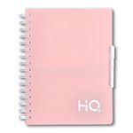 Navneet HQ | Five Subject Spiral Wiro Notebook | A5 Size (14.8cm x 21cm) | Single Line | 300 Pages | Salmon Pink