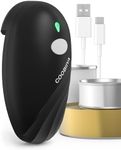 COOBIIYA Powerful Electric Can Opener, Rechargeable Can Opener Cordless for Seniors for Kitchen- Automatic Stop One Touch Can Electric Opener with Smooth Edge (Black)