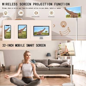 32" Portable Touch Screen Smart TV with 5MP Camera & Swivel Stand