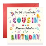 Papa Prints Cousin Birthday Cards for Women Cousin Birthday Card Female (145 x 150 mm) Cousin Birthday Card Girl with Envelope Birthday Card Cousin Female