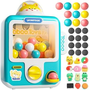 Skirfy Vending Machine Kids Toys 10 Empty Eggs Mini Vending Machine Erasers Operated Gumball Prize Machine Maker Game Claws Machine Easter Game Sensory Toys Dolls Gifts(Blue)