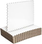 Sparkle and Bash White Foil Cake Boards, Scalloped Rectangle Dessert Base (14 x 10 In, 25 Pack)