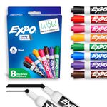 Expo Low Odor Chisel Tip Dry Erase Markers, 8 Colored Markers (80078)