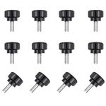 12 Pcs M4 x 10mm Threaded Knurled Thumbscrew, Carbon Steel Clamping Knobs Grip Thumb Screw Mounting Thumb Screw