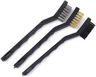 Ivaan 3Pcs Mini Wire Brush Set Cleaning Polishing Brush Brass Steel Nylon Brush Metal Rust Clean Tools