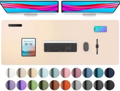 Aothia Large PU Leather Desk Pad Protector – Non-Slip Mouse Pad & Writing Mat for Office/Home, Waterproof, Easy to Clean (48" x 17", Soft Peach)