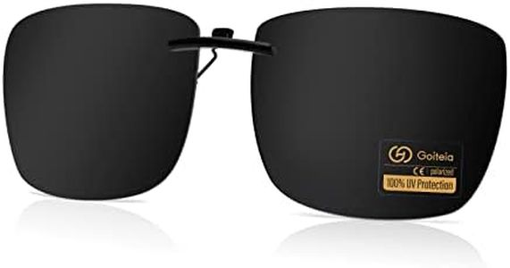 Goiteia Polarised clip-on night driving glasses against glare for men and women, effectively reduce glare from oncoming headlights, high resolution vision, Black Super Dark Lens Category 4 for