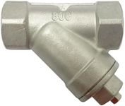 AF Hydro Stainless Steel SS316 Y-Strainer Filter Valve, 1 1/2"NPT, up to 800 PSI, with Mesh Size 1.0mm, Y-Shaped Filter Valve for General Water, Oil, and Gas