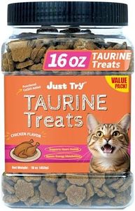 Just Try 16 OZ Taurine Treats with Coenzyme Q10 for Cats - Coq10 & Taurine for Cat to Support Feline Heart Health - Chicken Flavored Chews - Vitamins Snacks Treats