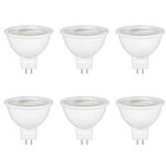 6 Pack MR16 GU5.3 LED 5W 12V Reflector Bulb, Cool White 6000K, Equivalent to 50W 35W Halogen Spotlight Bulb, 500LM, 120°Beam Angle, Non-Dimmable, for Hallway, Ceiling Spotlight