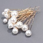 18Pcs Pearl Hair Pins, Bridal Pearl Hair Pins Pearl Bobby Clips U Shaped Pearl Hair Pins Set for Wedding, Bride, Bridesmaid, Girls, Women(Gold)……