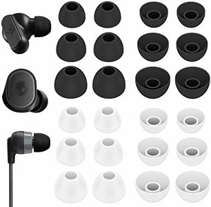 12 Pairs Ear Tips Buds Compatible with Skullcandy in-Ear Earphone, Replacement Flexible Silicone Eartips Earbuds Accessories Compatible with Skullcandy Dime/Sesh Evo/Jib/Ink'd+ - Black White