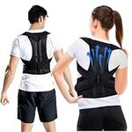 Posture Corrector for Man and Women Upper Back Lower Back Body Adjustable Strap Brace Lumbar Support Shoulder Belt Neoprene Unisex Men Women Pain Relief (L)