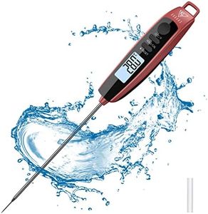 DOQAUS Termometro Digital Cocina,Termometro Cocina con IPX6 Impermeable y 3S Lectura Instantánea & Calibration,Termometro Carne para BBQ Comida Leche Agua Caramelo Líquido-Negro Rojo