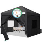 Quictent Privacy 8x8 Pop up Canopy Tent with Sidewalls and Roll-up Ventilated Windows, One Person Setup, Easy Outdoor Commercial Gazebo Shelter Enclosed Waterproof, Bonus 4 Sandbags (Black)