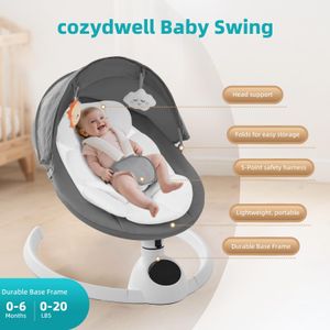 Electric Baby Swing Chair – Grey Adjustable Infant Seat