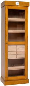 QUALITY IMPORTERS TRADING COMPANY Tower Humidor, Large Capacity Holds Up to 3000 Cigars, Model HUM-2000, Oak Finish