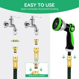 100FT Expandable Garden Hose – 3-Layer Latex, No-Kink, 10-Function Spray Nozzle