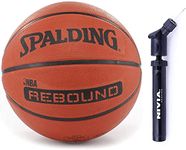 Spalding Basket Ball Sizes 5, 6, 7, NBA Rebound Basketball for Kids Basketballs for Men Outdoor Basketball Basket Ball with Pump (5)