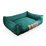 PAWPOURRI Teal Lounger Bed for Medium to Large Sized Dogs and Cats | Cotton Cover Material PolyFibre Filling | Washable Cover - Teal M/L