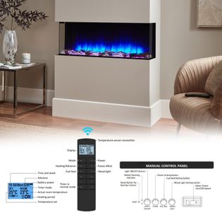 Endeavour Rosedale 60" Electric Fireplace – Wall Mounted Heater