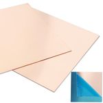 2 Pcs 99.9%+ Pure Copper Sheet, 6" x 6", 20 Gauge(0.81mm) Thickness, No Scratches, Film Attached Copper Plates