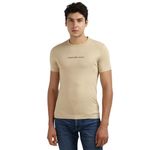 Calvin Klein Pure Cotton Solid Beige T-Shirt