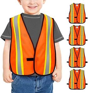 KAYGO Kids High Visibility Vest,Toddler Reflective Safety Vest in Yellow, Orange, Blue or Pink,Ideal for Ages 3-9