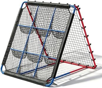 Garvee Baseball Pitching Rebounder Net, 5x4.3Ft with 9-Hole Target, Adjustable Angle Bounce Back Trainer, Strike Zone Practice Net for Softball and Baseball, Backyard Training Equipment