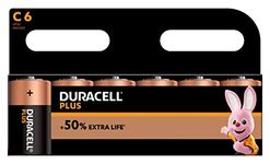 Duracell Plus C Batteries Pack of 6