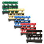 Prohands Gripmaster Hand Exerciser, Finger Exerciser (Hand Grip Strengthener), Spring-Loaded, Finger-Piston System, Isolate and Exercise Each Finger, (Set of 5) (Green, Yellow, Blue, Red, Black)