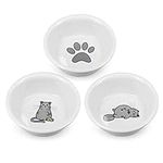 Navaris Cat Bowls - Set of 3 Porcelain Dog, Puppy, Kitten, Cat Food and Water Bowls - Replacement Bowls for 50174.03 Elevated Feeding Station